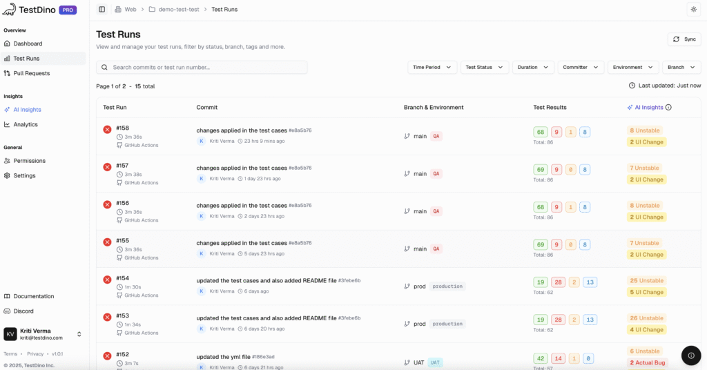 Playwright Test runs