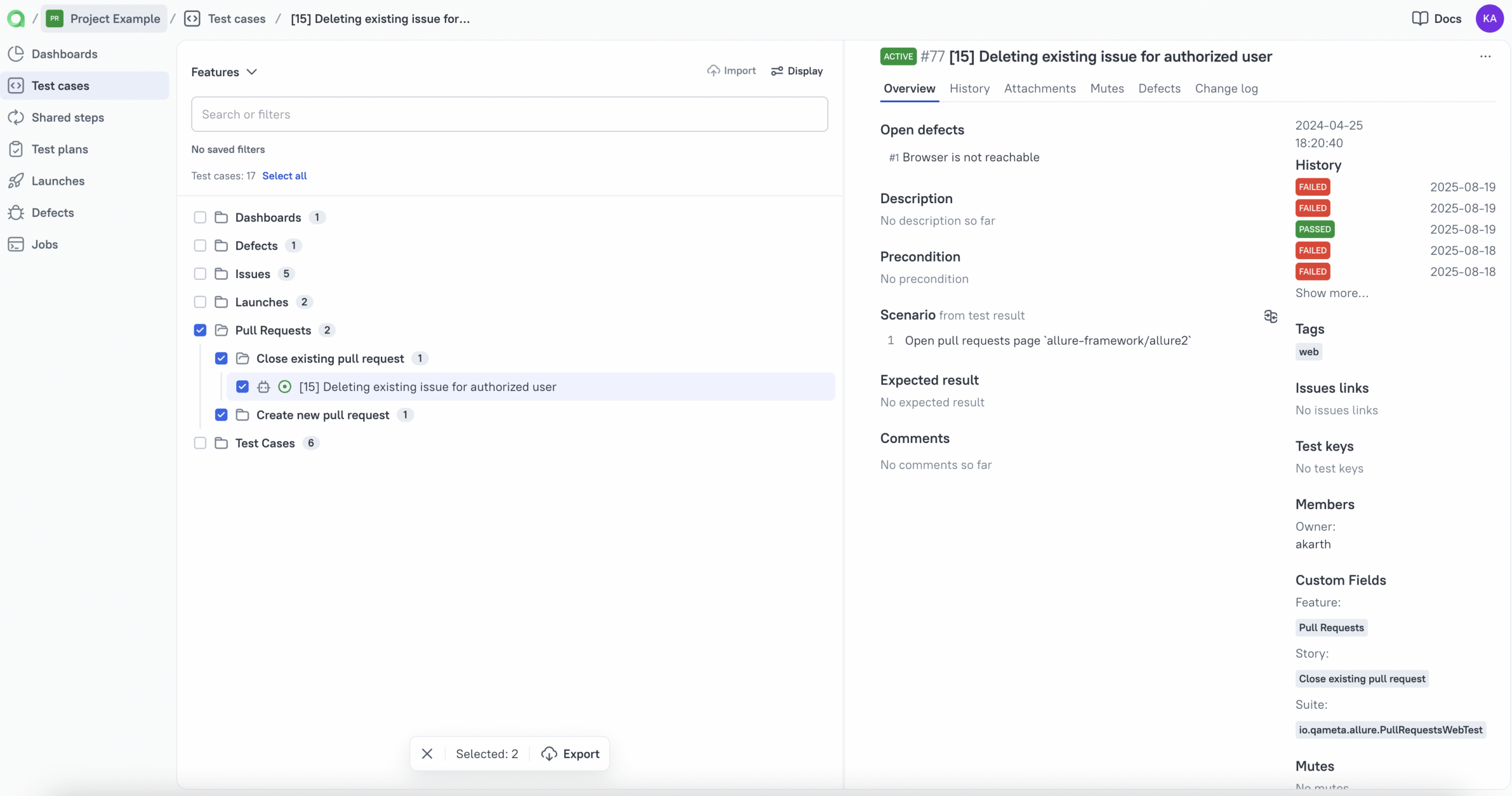 Allure TestOps | Pull Request