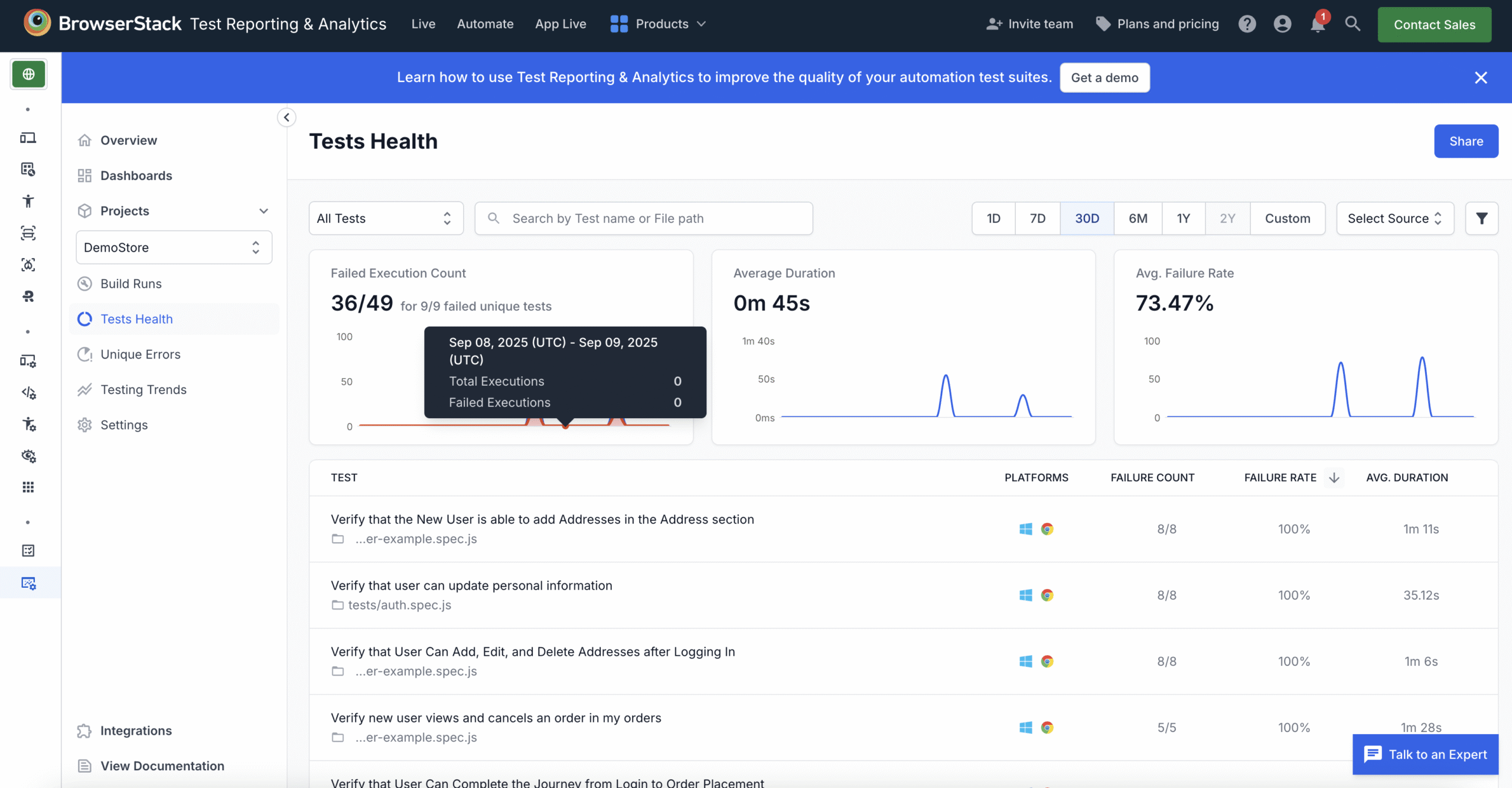 BrowserStack | Test Health