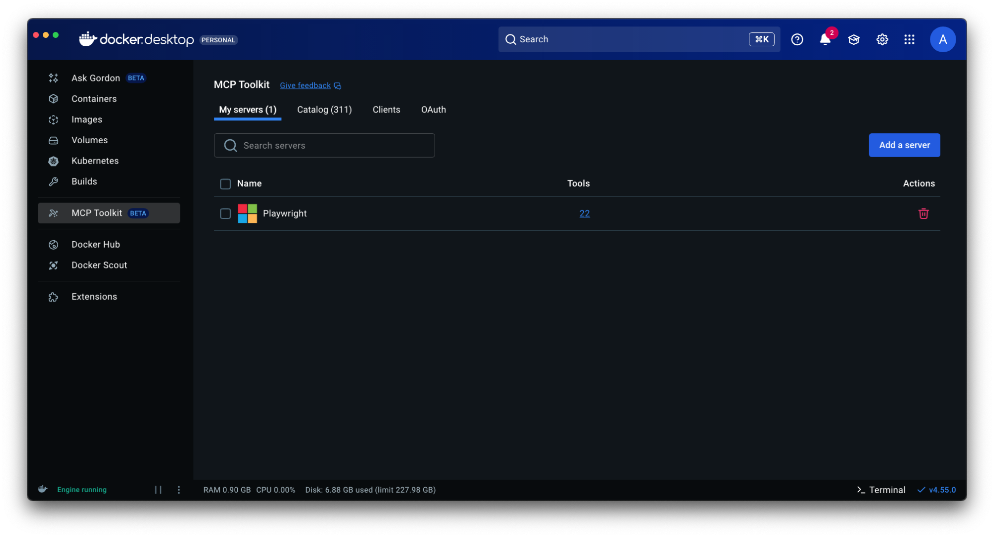 Attachment Details docker-desktop-mcp-toolkit-playwright-server-added.png.png January 13, 2026
