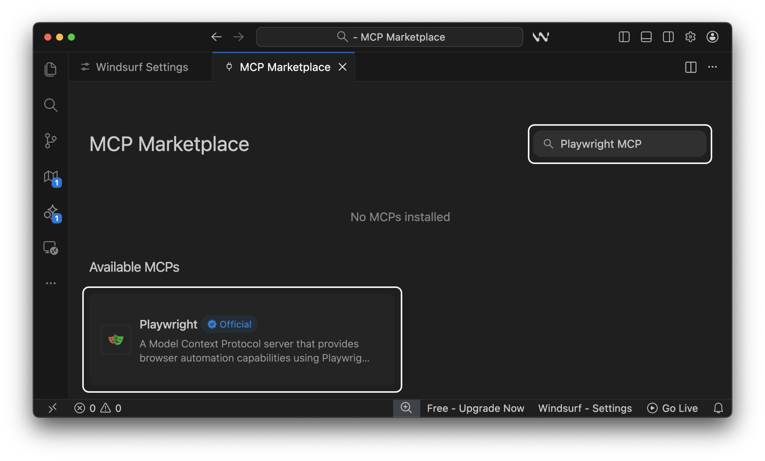 windsurf-mcp-marketplace-playwright-listing