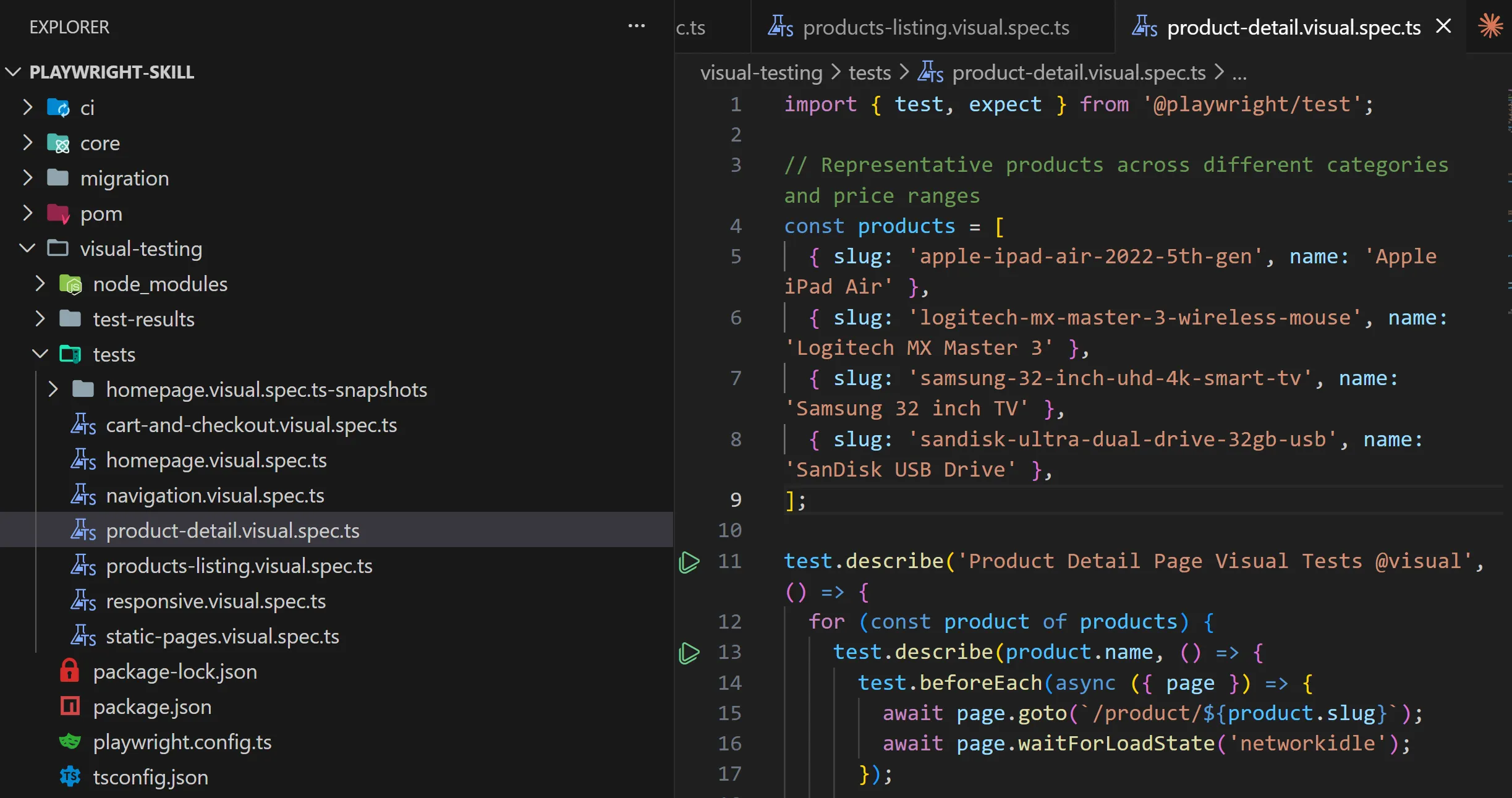 playwright skill folder structure