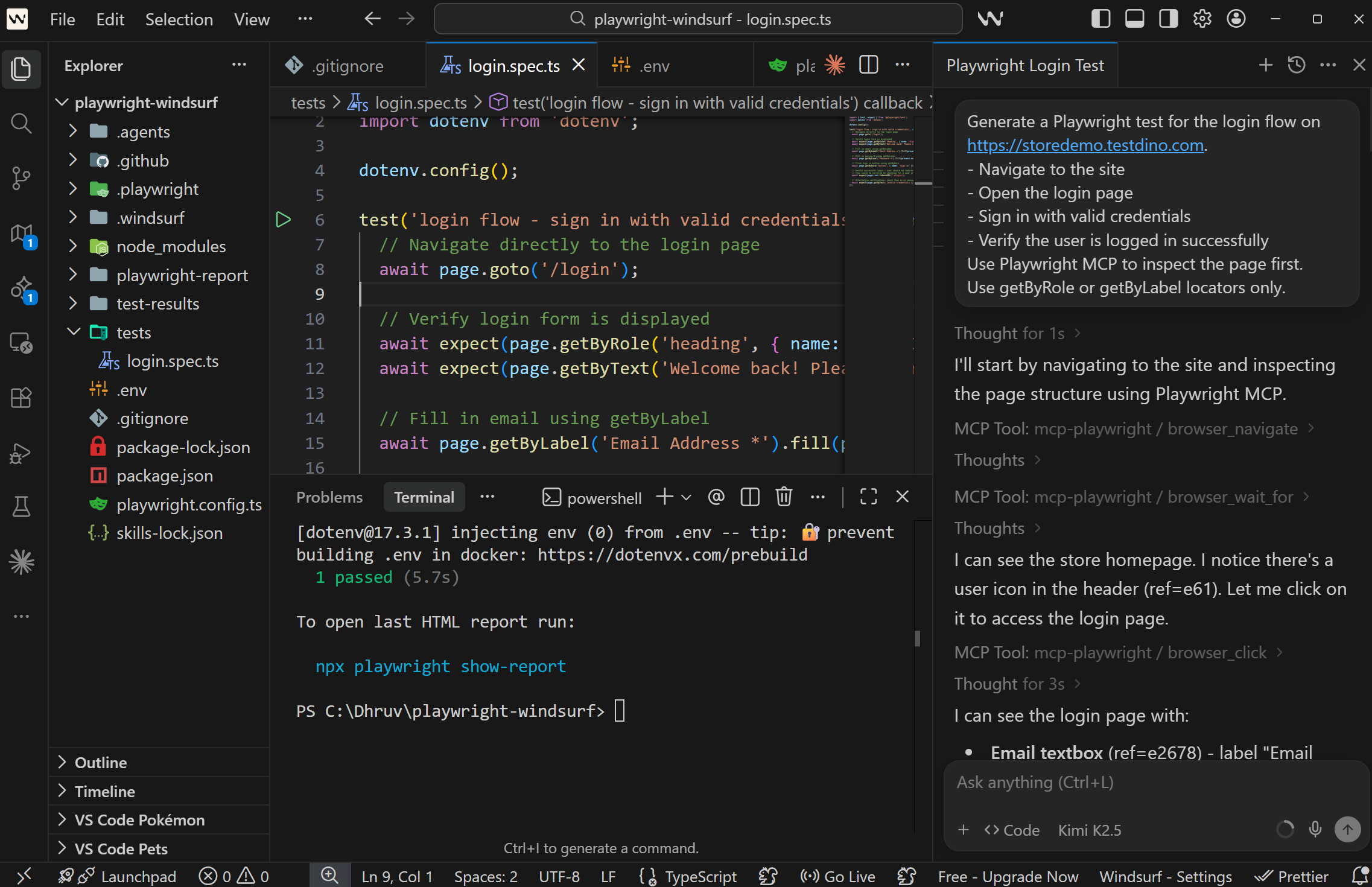 playwright.config.ts Windsurf