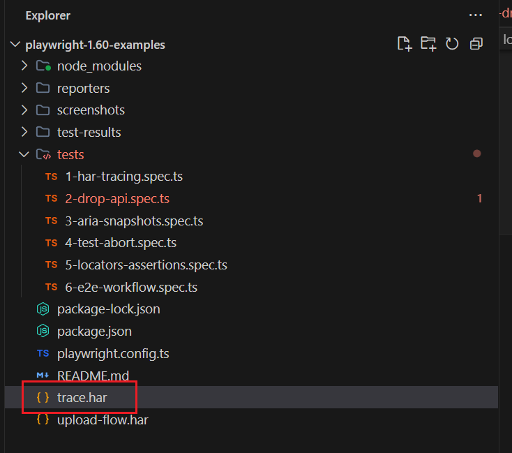 HAR Trace file generated